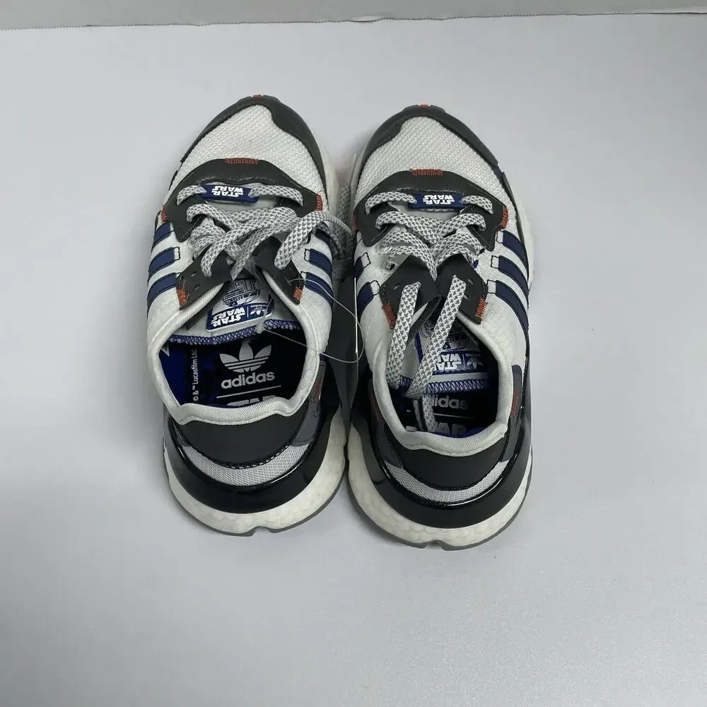Adidas Nite Jogger J R2D2 Star Wars FV8041 Size 5 White Blue Boost Cartoons